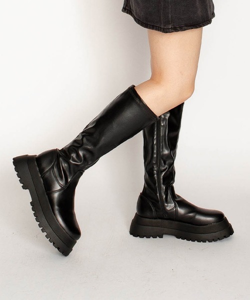 SVEC（シュベック）の「チャンキーソール ストレッチ ロングブーツ