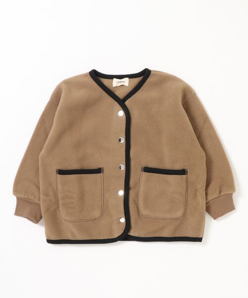 undeny.（アンディニ－）の「undeny.  フリースノーカラージャケット（ノーカラージャケット・キッズ・ブラック/ベージュ/カーキ・S/M/L/XL）」の14枚目の写真