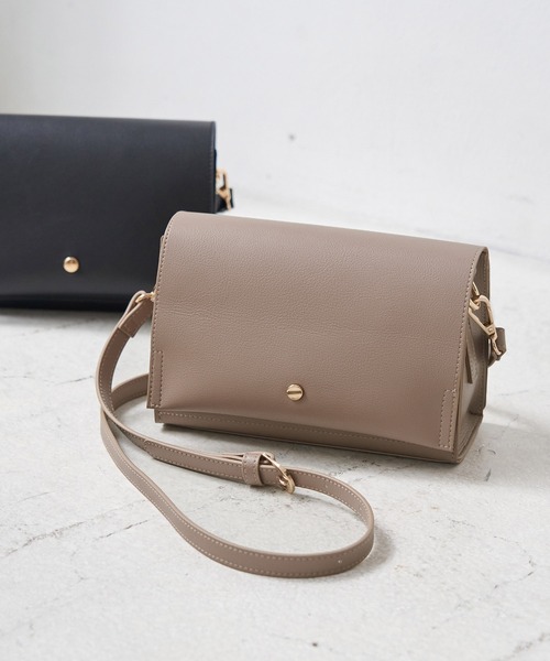 ROPE' PICNIC（ロペピクニック）の「【軽量】平カシメフラップミニショルダーバッグ（ショルダーバッグ・レディース・ブラック/ブラウン系その他3/イエロー/シルバー・FREE）」の3枚目の写真