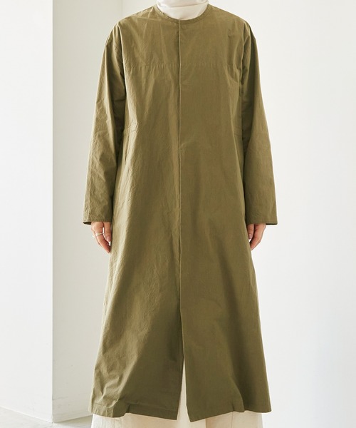 nitca(ニトカ)の「C/Nyハイカウントウェザー クルーロングコート(その他アウター・レディース・カーキ/ブラック・FREE)」の7枚目の写真