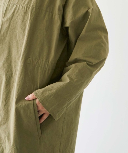 nitca(ニトカ)の「C/Nyハイカウントウェザー クルーロングコート(その他アウター・レディース・カーキ/ブラック・FREE)」の9枚目の写真