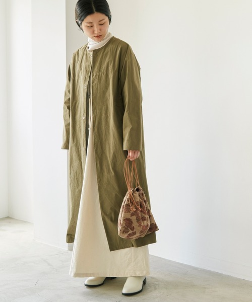 nitca(ニトカ)の「C/Nyハイカウントウェザー クルーロングコート(その他アウター・レディース・カーキ/ブラック・FREE)」の12枚目の写真