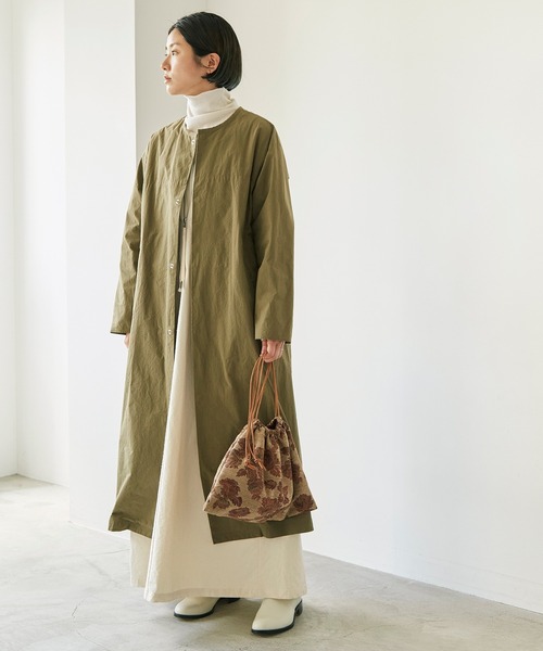 nitca(ニトカ)の「C/Nyハイカウントウェザー クルーロングコート(その他アウター・レディース・カーキ/ブラック・FREE)」の13枚目の写真