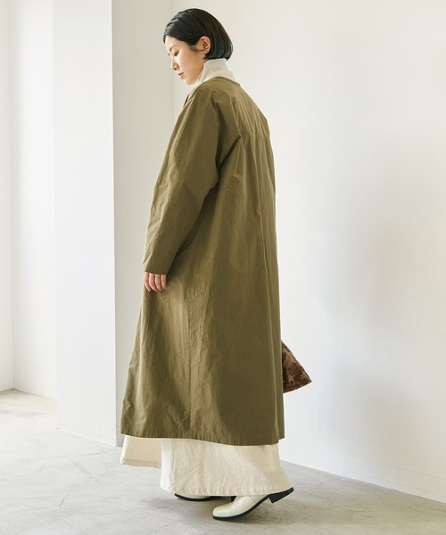 nitca(ニトカ)の「C/Nyハイカウントウェザー クルーロングコート(その他アウター・レディース・カーキ/ブラック・FREE)」の14枚目の写真
