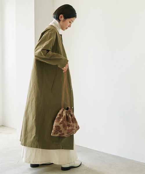 nitca(ニトカ)の「C/Nyハイカウントウェザー クルーロングコート(その他アウター・レディース・カーキ/ブラック・FREE)」の16枚目の写真