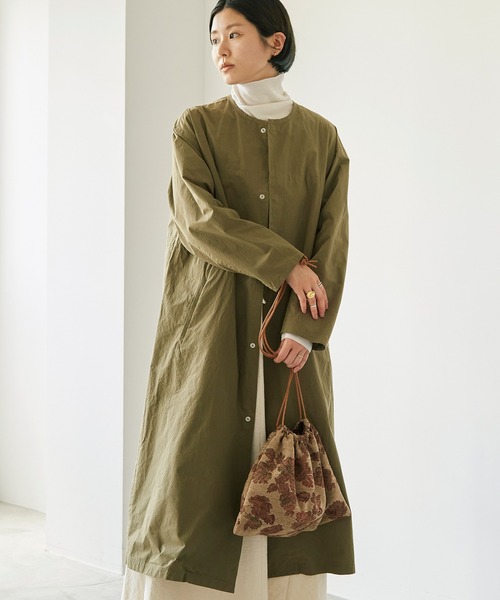 nitca(ニトカ)の「C/Nyハイカウントウェザー クルーロングコート(その他アウター・レディース・カーキ/ブラック・FREE)」の17枚目の写真