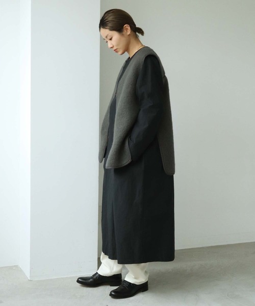 nitca(ニトカ)の「C/Nyハイカウントウェザー クルーロングコート(その他アウター・レディース・カーキ/ブラック・FREE)」の21枚目の写真