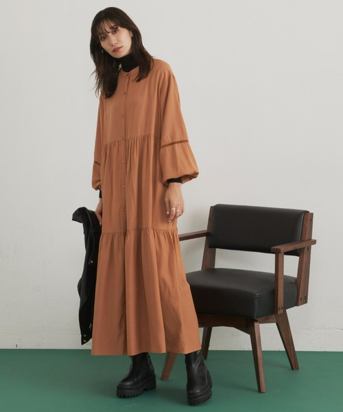 Auntie Rosa Holiday(アンティローザホリデー)の「2WAYティアードボリュームワンピース(ワンピース・レディース・ブラック/ベージュ・マルチサイズ)」の15枚目の写真