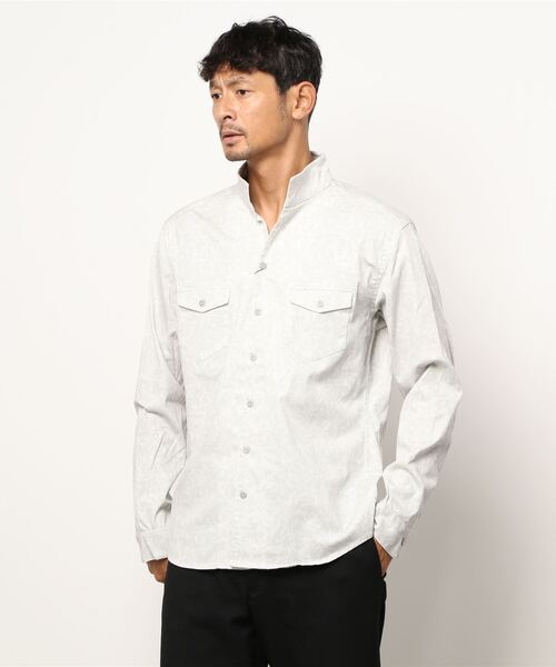 HIDEAWAYS NICOLE(ハイダウェイニコル)の「ソフトシャンブレーツイルストレッチシャツ(シャツ/ブラウス・メンズ・オフホワイト/インディゴブルー/ホワイト系その他/ブラック系その他・MEDIUM/LARGE/X-LARGE)」の10枚目の写真