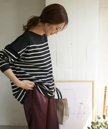 URBAN RESEARCH DOORS | パネルボーダーボートネックカットソー(Tシャツ/カットソー)