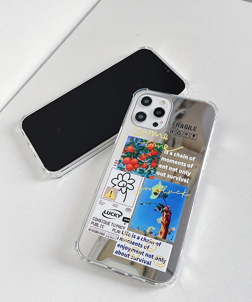 shopnikoniko（ショップニコニコ）の「ステッカーデザインミラースマホケース（スマホケース/カバー・レディース・シルバー系その他・G/H/B/D/A/E/C/F）」の3枚目の写真
