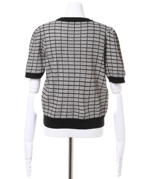 Allamanda(アラマンダ)の「ツイード調半袖ニット(SET UP)(ニット/セーター・レディース・サックスブルー系1/パープル/ホワイト×ブラック・M)」の6枚目の写真