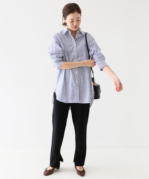 SLOBE IENA（スローブイエナ）の「パールボタンレギュラーシャツ【手洗い可能】◆（シャツ/ブラウス・レディース・イエロー/ホワイト/ブルー・FREE）」の7枚目の写真