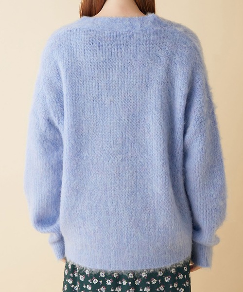 MADEMOISELLE ROPE'（マドモアゼル ロペ）の「ロングシャギーVネックカーディガン（カーディガン/ボレロ・レディース・ベージュ/ブルー系その他4・38）」の17枚目の写真