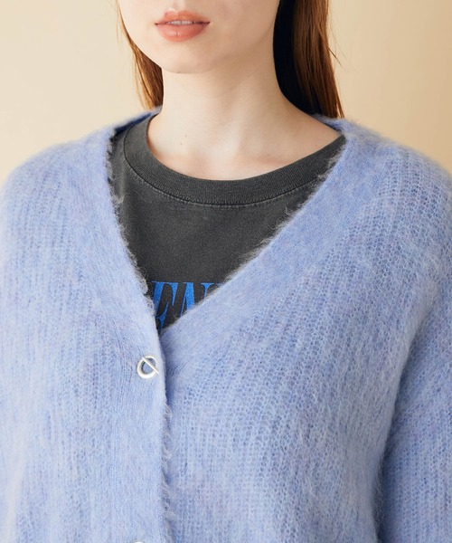 MADEMOISELLE ROPE'（マドモアゼル ロペ）の「ロングシャギーVネックカーディガン（カーディガン/ボレロ・レディース・ベージュ/ブルー系その他4・38）」の16枚目の写真