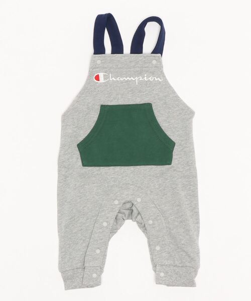 Champion（チャンピオン）の「【Champion】カバーオール（70～90cm）（サロペット/オーバーオール・キッズ・グレー/チャコール・90/80/70）」の2枚目の写真