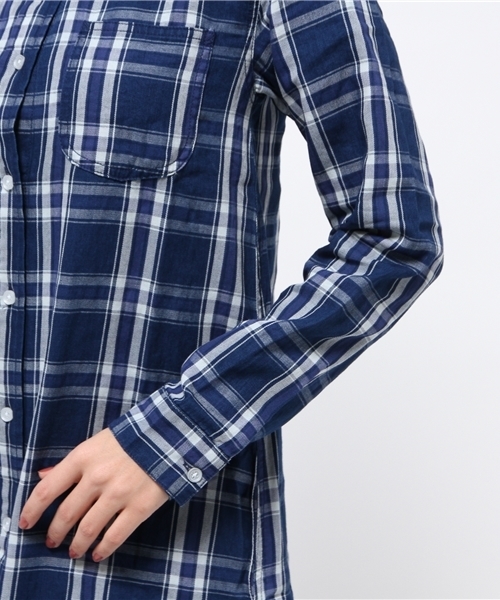 WEGO（ウィゴー）の「WEGO/インディゴチェックシャツワンピース（シャツワンピース・レディース・サックスブルー/ネイビー・FREE）」の13枚目の写真