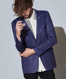 NO ID. | mj8205- ｲﾚｷﾞｭﾗｰﾋﾟｯﾁｽﾄﾗｲﾌﾟﾉｯﾁﾄﾞﾗﾍﾟﾙ2B-JKT テーラードジャケット(テーラードジャケット)