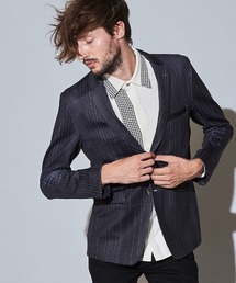 mj8205- ｲﾚｷﾞｭﾗｰﾋﾟｯﾁｽﾄﾗｲﾌﾟﾉｯﾁﾄﾞﾗﾍﾟﾙ2B-JKT テーラードジャケット