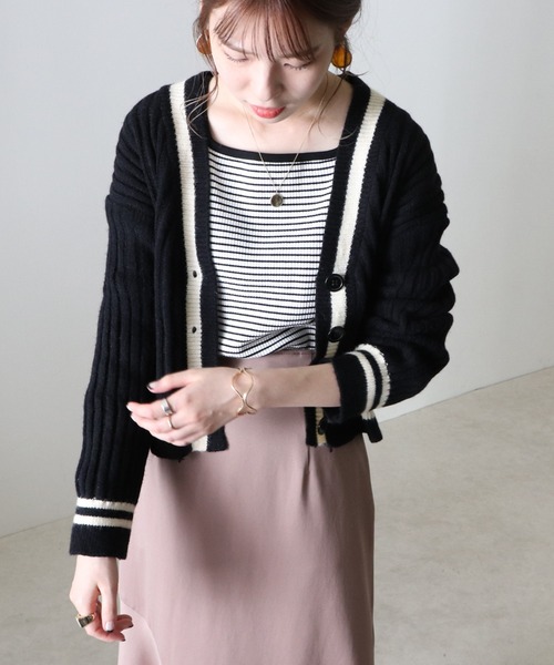 Cheek（チーク）の「チルデンニットカーディガン（カーディガン/ボレロ・レディース・アイボリー/ブラック・MEDIUM）」の19枚目の写真