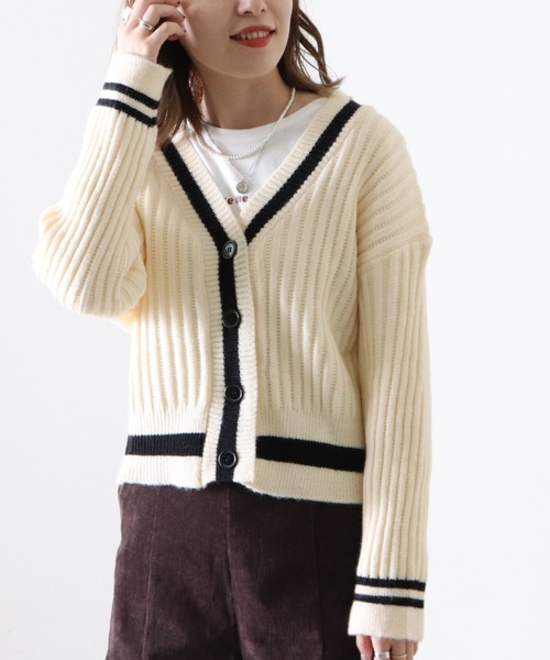 Cheek（チーク）の「チルデンニットカーディガン（カーディガン/ボレロ・レディース・アイボリー/ブラック・MEDIUM）」の21枚目の写真