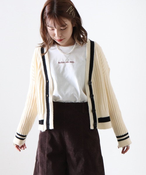 Cheek（チーク）の「チルデンニットカーディガン（カーディガン/ボレロ・レディース・アイボリー/ブラック・MEDIUM）」の17枚目の写真