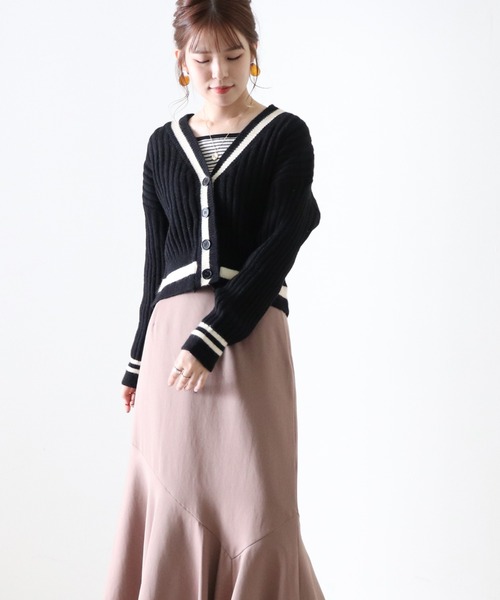 Cheek（チーク）の「チルデンニットカーディガン（カーディガン/ボレロ・レディース・アイボリー/ブラック・MEDIUM）」の11枚目の写真