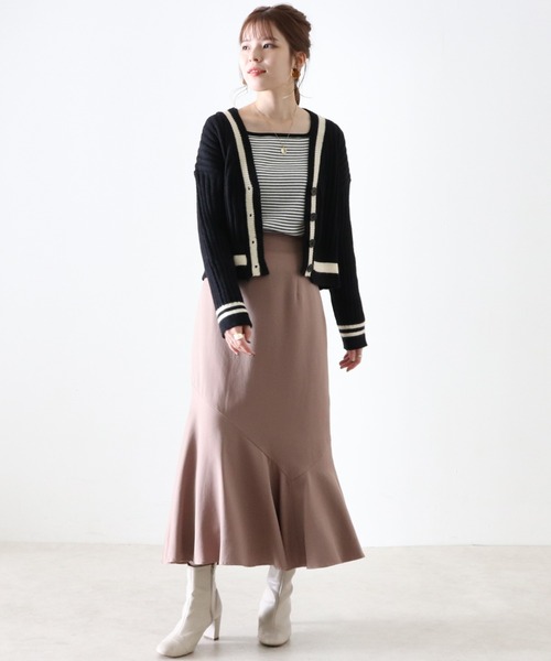 Cheek（チーク）の「チルデンニットカーディガン（カーディガン/ボレロ・レディース・アイボリー/ブラック・MEDIUM）」の3枚目の写真