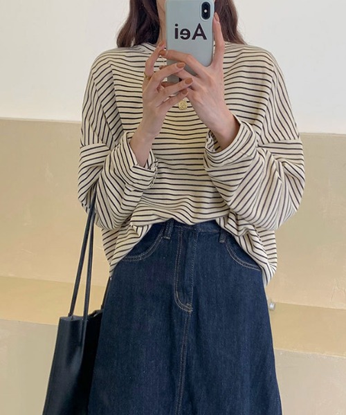 LOPASS(ロパス)の「ボーダートップス(Tシャツ/カットソー・レディース・ベージュ系その他/ベージュ・LARGE/MEDIUM)」の5枚目の写真