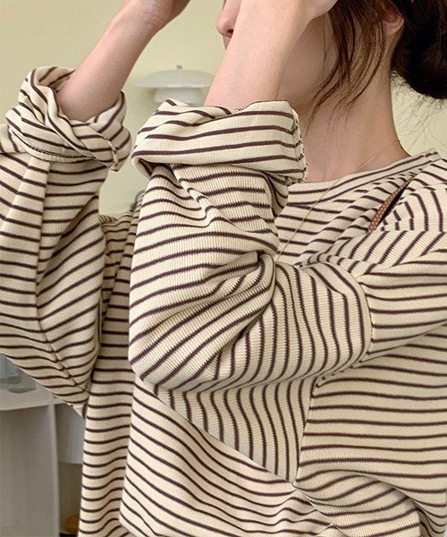 LOPASS(ロパス)の「ボーダートップス(Tシャツ/カットソー・レディース・ベージュ系その他/ベージュ・LARGE/MEDIUM)」の10枚目の写真