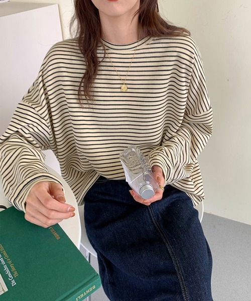 LOPASS(ロパス)の「ボーダートップス(Tシャツ/カットソー・レディース・ベージュ系その他/ベージュ・LARGE/MEDIUM)」の12枚目の写真