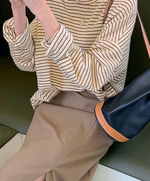 LOPASS(ロパス)の「ボーダートップス(Tシャツ/カットソー・レディース・ベージュ系その他/ベージュ・LARGE/MEDIUM)」の6枚目の写真