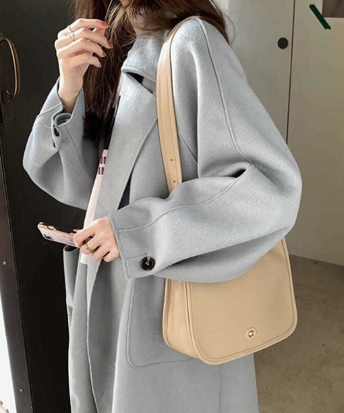 yuue' ( wear )（ユーイ）の「オーバーサイズ 袖ボリューム チェスターコート（チェスターコート・レディース・ブラック/ブラウン/グレー・SMALL/MEDIUM/LARGE/X-LARGE）」の11枚目の写真