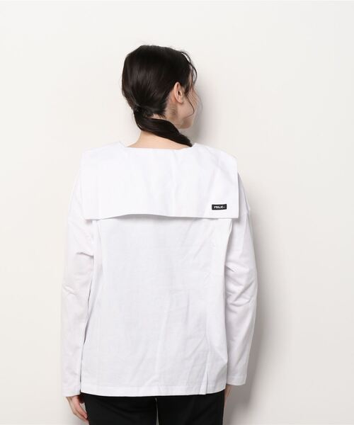 MILKFED.(ミルクフェド)の「SAILOR COLLAR TOP(Tシャツ/カットソー・レディース・ホワイト/ブラック/グリーン・ONE SIZE)」の5枚目の写真