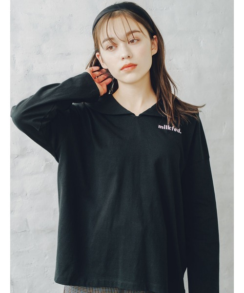 MILKFED.(ミルクフェド)の「SAILOR COLLAR TOP(Tシャツ/カットソー・レディース・ホワイト/ブラック/グリーン・ONE SIZE)」の3枚目の写真