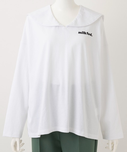 MILKFED.(ミルクフェド)の「SAILOR COLLAR TOP(Tシャツ/カットソー・レディース・ホワイト/ブラック/グリーン・ONE SIZE)」の16枚目の写真