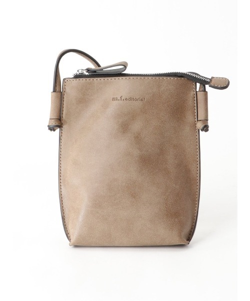 m.f.editorial（エムエフエディトリアル）の「エムエフエディトリアルメンズ/m.f.editorial：MEN ヌバック調 サコッシュ（ショルダーバッグ・メンズ・ブラック/ベージュ・FREE）」の8枚目の写真