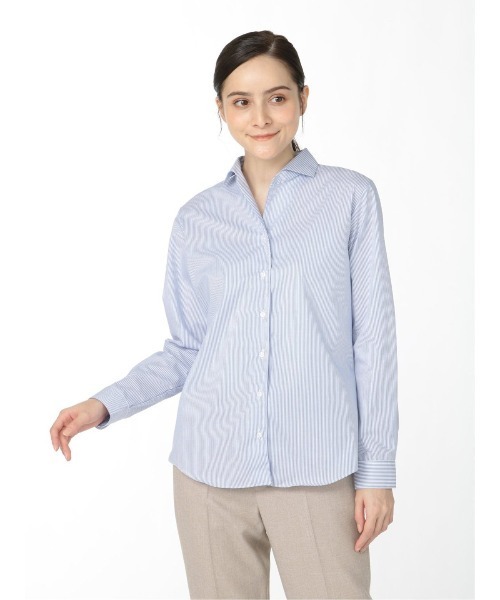 エムエフエディトリアルレディース M F Editorial Women 形態安定 見返しスキッパー ビジネスドレス長袖ブラウス ビジネスシャツ M F Editorial エムエフエディトリアル のファッション通販 Zozotown