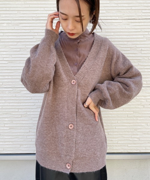 CLEA(クレア)の「ボリュームスリーブルーズニットカーディガン(カーディガン/ボレロ・レディース・ブラック/ベージュ/アイボリー・FREE)」の6枚目の写真
