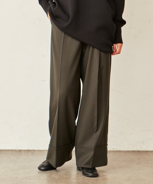 Lui's(ルイス)の「ボタンディテールワイドパンツ(その他パンツ・レディース・ブラック/ダークグリーン/パープル・FREE)」の2枚目の写真