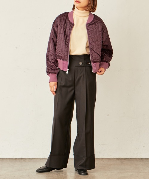 Lui's(ルイス)の「ボタンディテールワイドパンツ(その他パンツ・レディース・ブラック/ダークグリーン/パープル・FREE)」の4枚目の写真