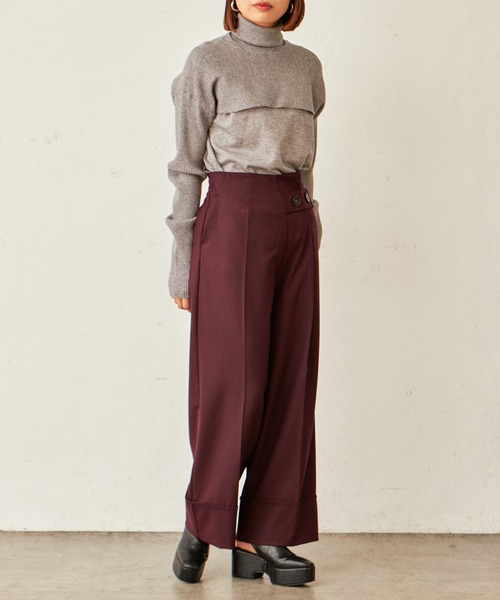 Lui's(ルイス)の「ボタンディテールワイドパンツ(その他パンツ・レディース・ブラック/ダークグリーン/パープル・FREE)」の15枚目の写真