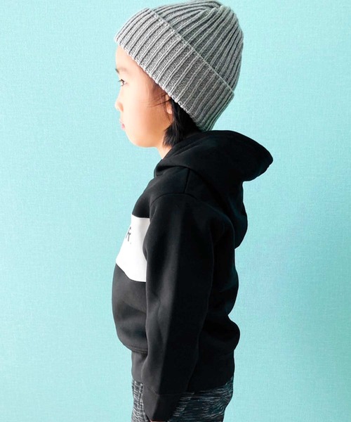 THE CASUAL（カジュアル）の「裏起毛ライン切り替えプルオーバーパーカー キッズ（パーカー・キッズ・ブラック系/ベージュ/ベージュ系/ブラック系1/オフホワイト/ブラック系2/杢グレー/グレー系/ブラック・110cm/120cm/130cm/150cm/160cm/140cm）」の20枚目の写真