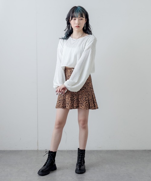 RASVOA(ラスボア)の「ふくれジャガードトップス(Tシャツ/カットソー・レディース・ブラック/オフホワイト・FREE)」の14枚目の写真