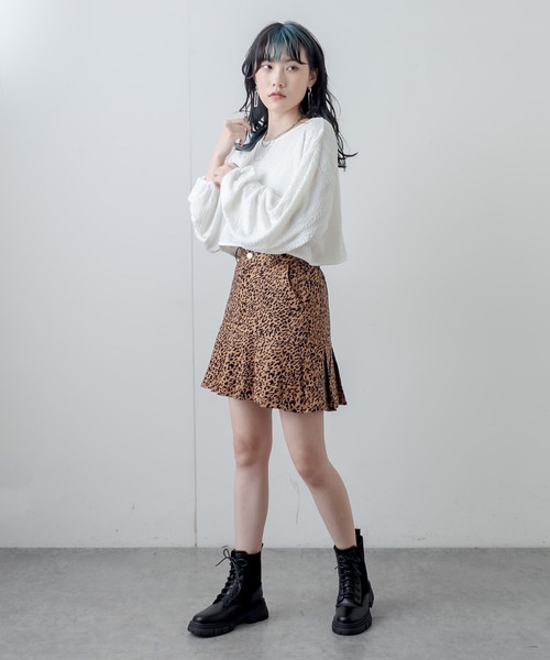 RASVOA(ラスボア)の「ふくれジャガードトップス(Tシャツ/カットソー・レディース・ブラック/オフホワイト・FREE)」の15枚目の写真