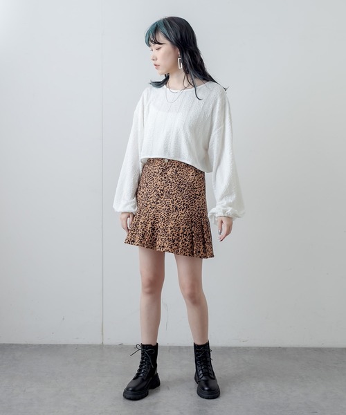 RASVOA(ラスボア)の「ふくれジャガードトップス(Tシャツ/カットソー・レディース・ブラック/オフホワイト・FREE)」の16枚目の写真