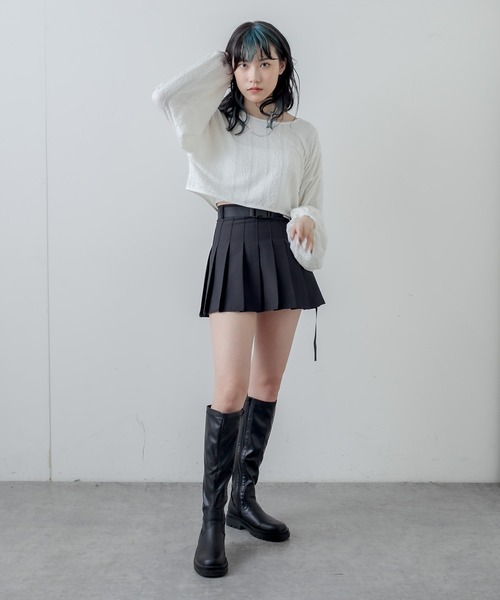 RASVOA(ラスボア)の「ふくれジャガードトップス(Tシャツ/カットソー・レディース・ブラック/オフホワイト・FREE)」の18枚目の写真