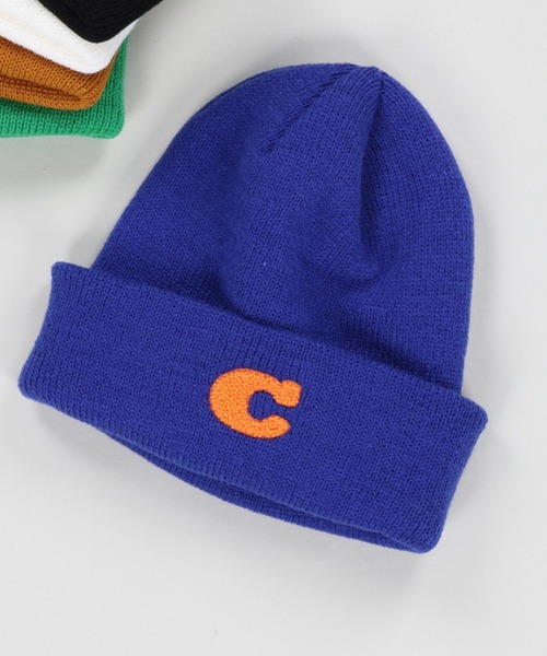 SPINNS（スピンズ）の「Cワッペンニット帽（ニットキャップ/ビーニー・メンズ・ブラック×ホワイト/ホワイト×グリーン/ブラウン/グリーン/ブルー・ONESIZE）」の5枚目の写真