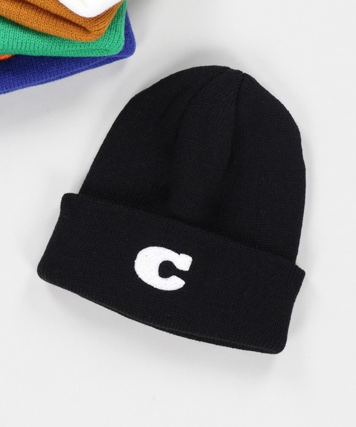 SPINNS（スピンズ）の「Cワッペンニット帽（ニットキャップ/ビーニー・メンズ・ブラック×ホワイト/ホワイト×グリーン/ブラウン/グリーン/ブルー・ONESIZE）」の3枚目の写真