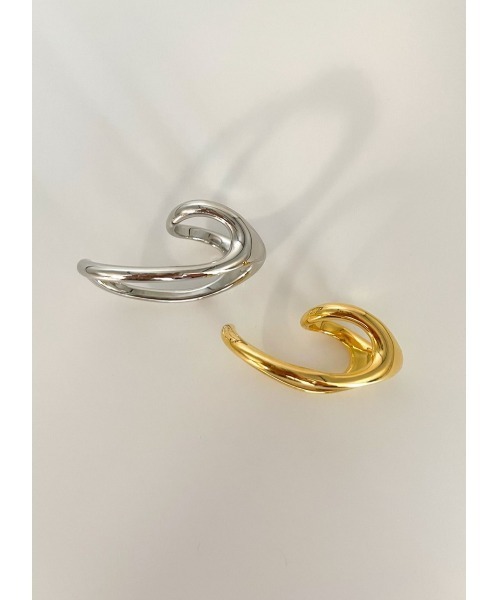 mou（モウ）の「変形ダブルフィンガー艶リング（リング・レディース・シルバー/ゴールド・FREE）」の2枚目の写真